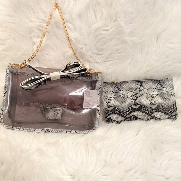 NWT Clear Flap Bag And Pouch - Picture 4 of 13